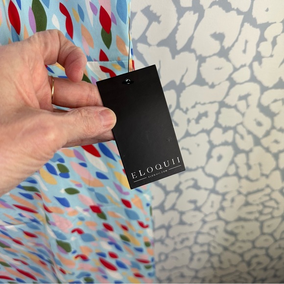 Eloquii Tie Shoulder Structured Dress Colorful size 18 NWT - Picture 8 of 14